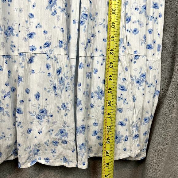 Aeropastale Floral Scoop-Neck Midi Dress Womens L Front Slit Cap Sleeves NWT - Picture 10 of 10